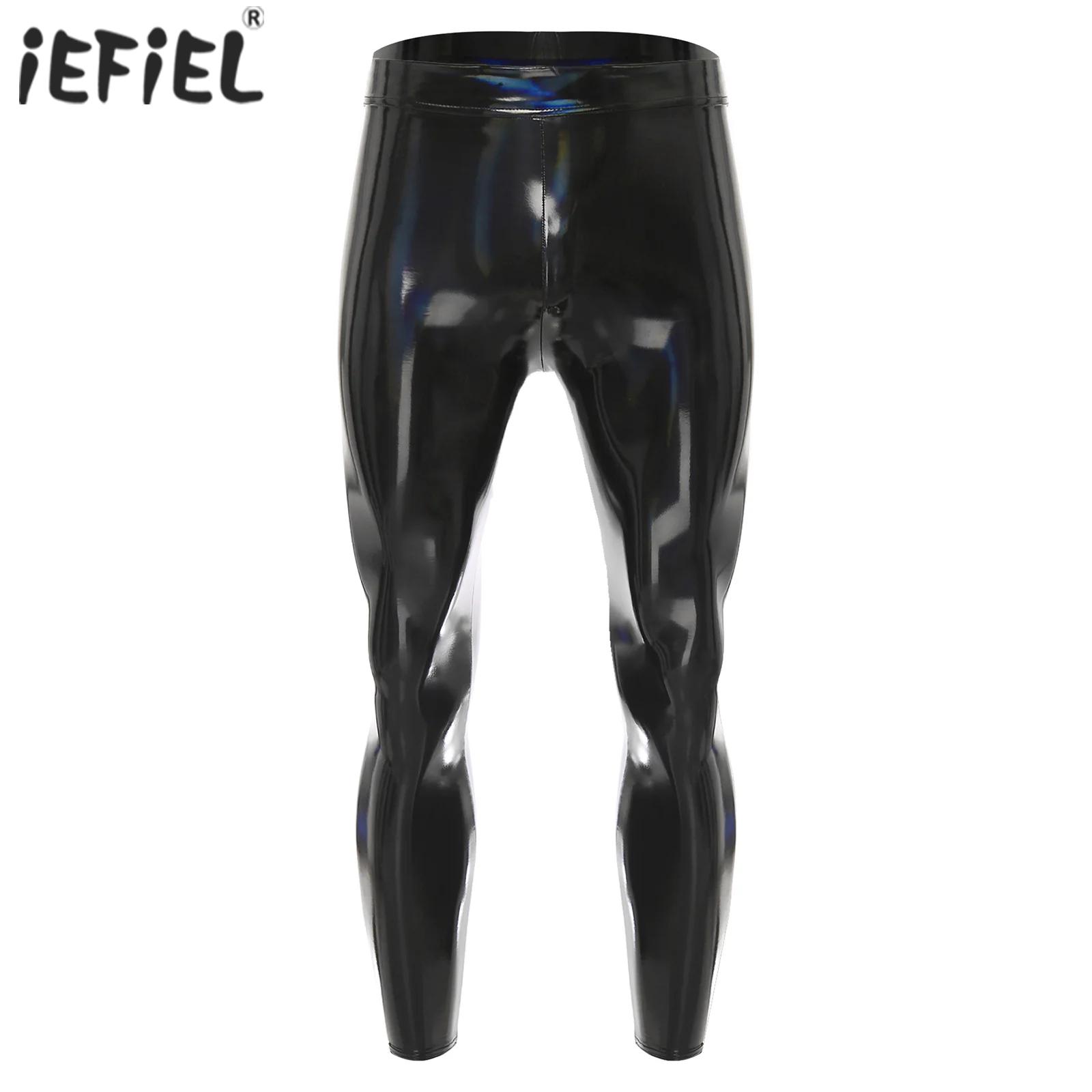 Motorcycle Gear Mens - Erkek Siyah Disko Tayt Pantolon Tayt