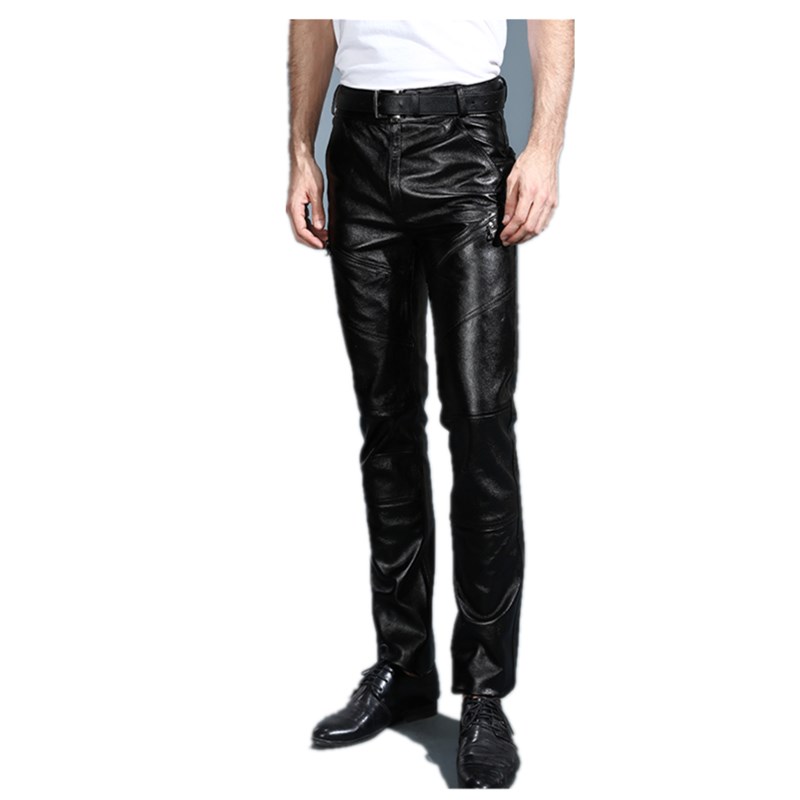 Motorcycle Gear Mens - Genç Erkek Hakiki Deri Pantolon, Polarla