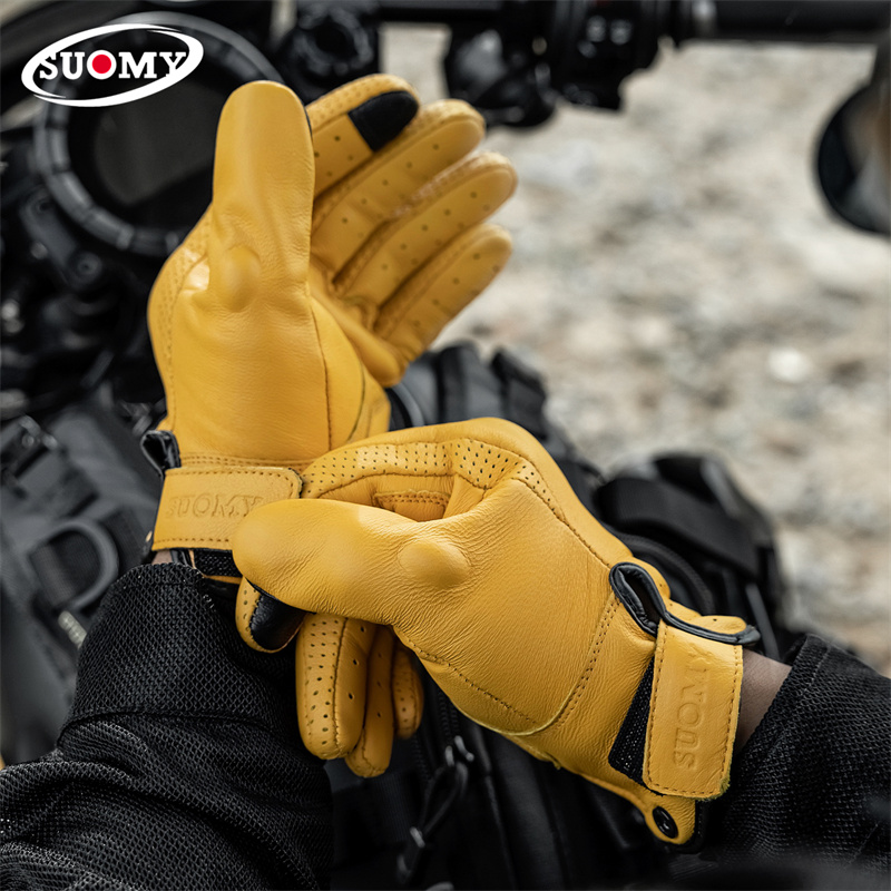 Motorcycle Gear Yellow - Deliksiz Sarı Retro Deri Motosiklet Eldivenleri