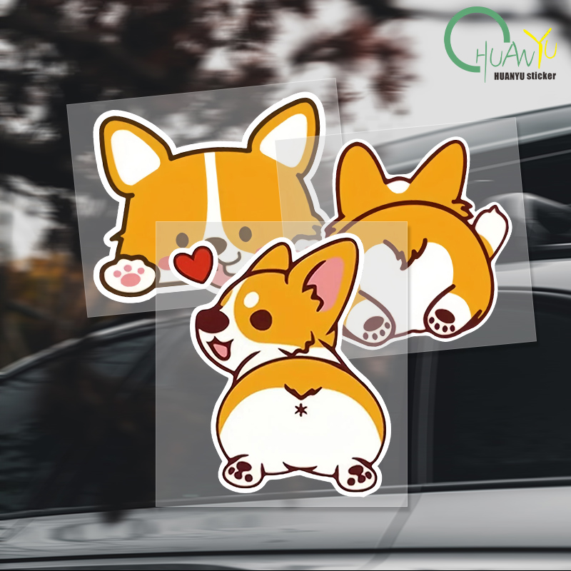 Motorcycle Gear Auto - Araba Karikatür Araba Etiket Corgi Etiket